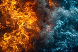 Dynamic Contrast of Fire and Ice Elements for Dramatic Visuals photo