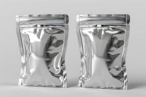 Silver Stand-Up Pouches for Product Packaging and Branding Design photo
