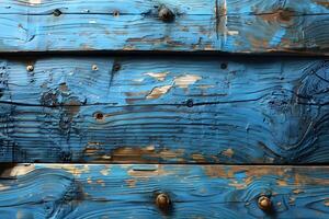 Weathered Blue Wooden Planks with Rustic Texture for Design and Background Use photo