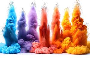 Vibrant Color Explosion with Multi-Hued Dust Clouds for Creative Design photo