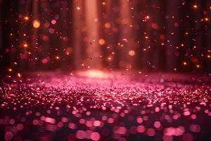 Festive Pink and Gold Bokeh Background for Holiday Celebrations and Event Design photo