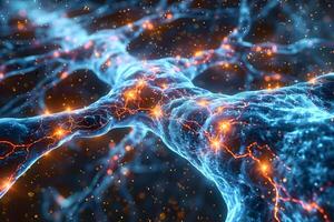 Neural Networks and Synaptic Connections in a Digital Universe Design for Tech Posters photo