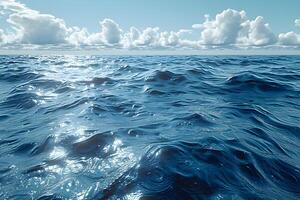 Tranquil Ocean Waves Under Cloudy Sky - Ideal for Nature Prints and Posters photo