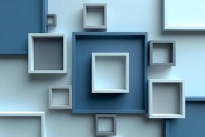 Abstract Geometric Pattern in Minimalist Blue and Gray Design for Modern Home Decor and Art photo