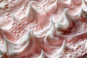 Abstract Waves of Pink Foam with Bubbles - Unique Texture for Art and Design photo