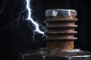 A bolt with a lightning bolt on it photo