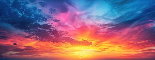 Colorful sunset over the ocean photo