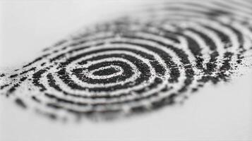 A fingerprint is shown on a white surface photo
