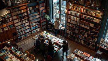 A view of a bookstore from above photo