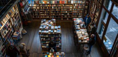 A book store with people in it photo