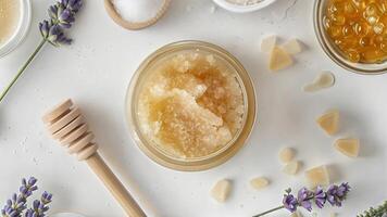 A variety of ingredients including honey, lavender, and honey photo