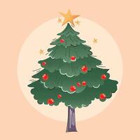 Decorative christmas tree vector