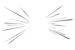 Speed lines manga effect. Comic motion element. Radial burst and flash perspective lines. Boom graphic of explosion. Abstract roar force and scream with sparks. Superhero power vector