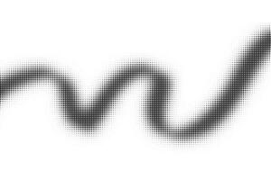 Dotted wave abstract pattern on white background. Halftone graphic flow. curve black dynamic shape. Music sound rhythm. Modern minimal illustration vector