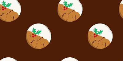 Christmas Cookies Chocolate Vanilla Seamless Pattern vector