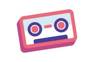 Retro devices in modern memphis style. Vintage audio player illustration. Nostalgia for 1990s vector