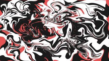 A red and black abstract painting with swirls vector
