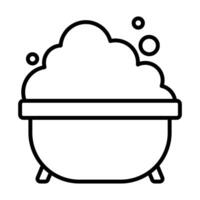 baby bath black outline icon vector