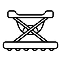 Baby walker black outline icon vector