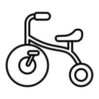 Baby bike black outline icon vector