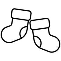 Baby socks black outline icon vector