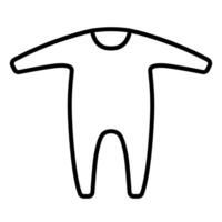 Baby pajamas black outline icon vector