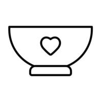 Bowl black outline icon vector
