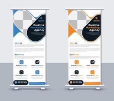 Simple creative roll up banner design template, Free vector