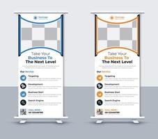 Creative roll up banner design template vector