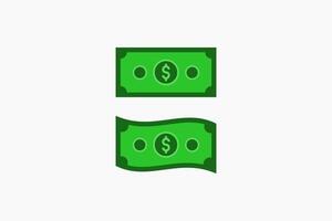 green dollar banknote icon set vector