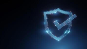 Digital shield with checkmark symbolizing security and protection video
