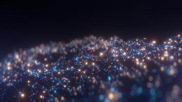 Abstract neural network with glowing nodes and connections video