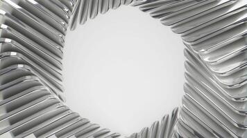 Abstract silver metallic structure on white background video