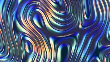 Colorful abstract wavy lines with rainbow gradient on dark background video