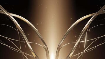 Golden abstract lines with glowing background video