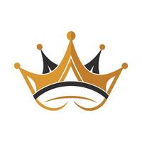 A crown logo with a black and gold color vector
