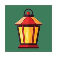 A lantern with a red and yellow color vector