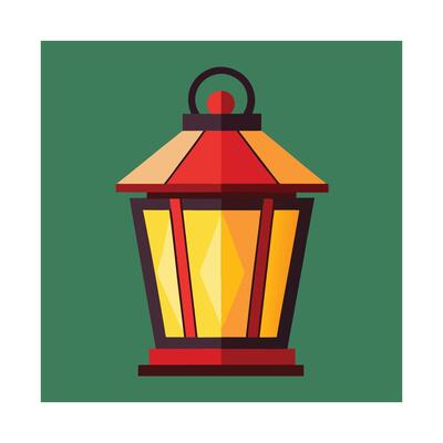A lantern with a red and yellow color