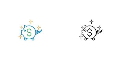 Creative save money logo design with modern concept premium vector