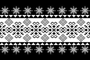Elegant black and white seamless floral pattern with vintage lace border and decorative elements vector