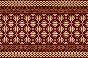 Traditional fabric with geometric patterns in red vector