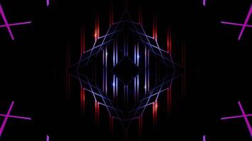 Colored neon lines tunnel on a black background in a seamless loop. video