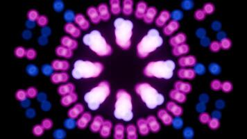 Rotating beams of multicolored bokeh in a seamless loop. video