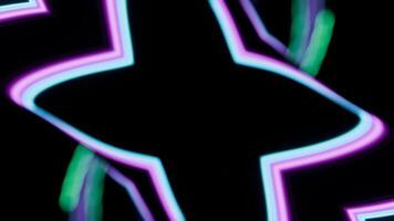 Abstract neon pattern on a black background in a seamless loop. video