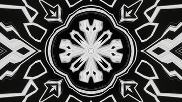 Black and white kaleidoscope pattern in a seamless loop. video