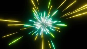 An endless multicolored sparkler or Bengal Fire on a black background video