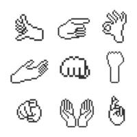 hands outline set vector