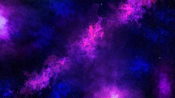 Stunning pink and purple nebula in deep space with starry sky and cosmic dust clouds, featuring interstellar gas and galactic glow in a vast cosmic landscape video