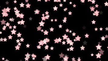 Adorable kawaii pink and white stars floating upward animation, Perfect for dreamy and fun-themed projects or star particle effects video