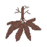 brown cassava pixel vector